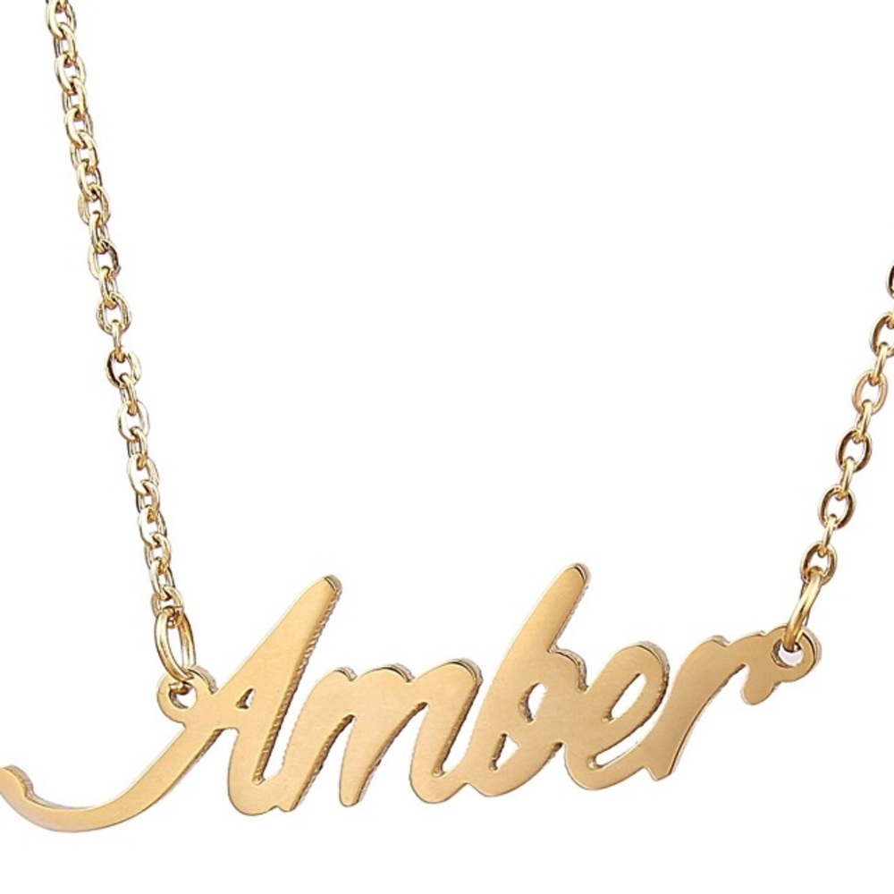 ✨AMBER GOLD SWEETHEART NAME NECKLACE *NWT*✨